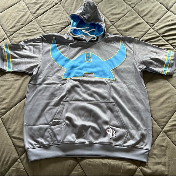 Custom FULL SUBLIMATION “VIKINGS” short sleeve hoodie with fleece lining - Picture 1 of 6